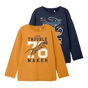 name it Lot de 2 t-shirts manches longues Nmmvux Amber Gold