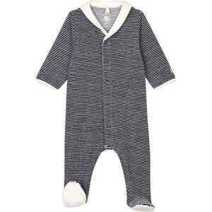 Petit Bateau Pyjama dors-bien bebe mariniere velours coton bio bleu...