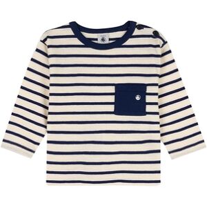 Petit Bateau T-shirt bebe manches longues coton blanc avalanche medieval