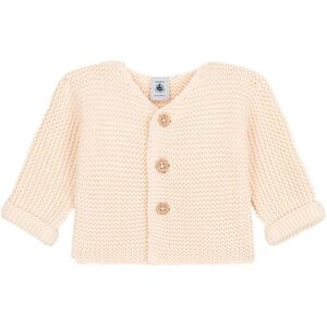 Petit Bateau Cardigan bebe tricot point mousse coton beige avalanche