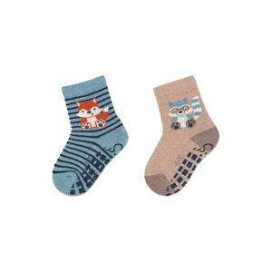 Sterntaler Chaussettes ABS double pack renard et animal de la foret bleu