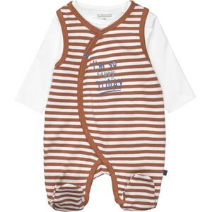 STACCATO Grenouillere et t-shirt enfant rayures cafe marron