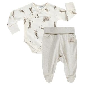 JACKY Body a langer + barboteuse BABY ON TOUR beige chine a motifs