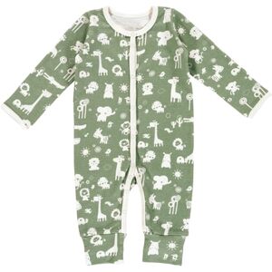 Alvi® Combinaison pyjama enfant Granite Animals vert granit/blanc