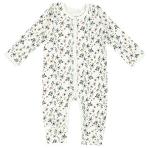 Alvi® Combinaison pyjama enfant Petit Fleurs vert/blanc