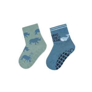 Sterntaler Chaussettes ABS double pack rhinoceros/baleine vert