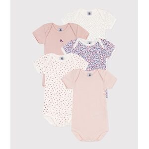 Petit Bateau Body bébé manches courtes coton fleurs lot de 5 62 (3 mois)