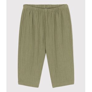 Petit Bateau Pantalon bebe gaze de coton vert marecage