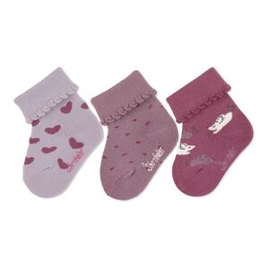 Sterntaler Lot de 3 chaussettes bebe souris lilas