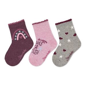 Sterntaler Lot de 3 chaussettes pour bebe Arc-en-ciel rose