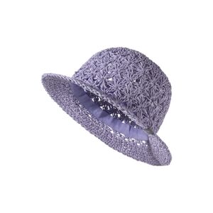 Sterntaler Chapeau de paille aspect crochet violet pale