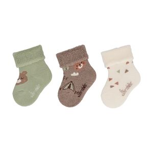 Sterntaler Lot de 3 chaussettes bebe ourson vert pale