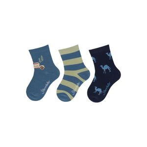 Sterntaler Lot de 3 chaussettes Camping bleu moyen