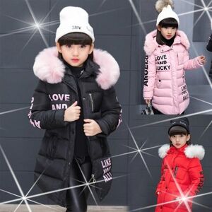 3 couleurs hiver adolescentes lettres longues à capuche épaississement manteau de fourrure vestes pour les filles - Publicité