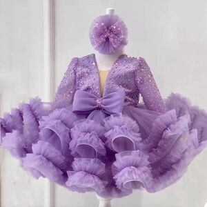 AB74YW Style occidental fille robe de princesse bébé fille anniversaire Tulle Tutu jupe robes de mariée camarade enfants hôte modèle défilé Performance - Publicité