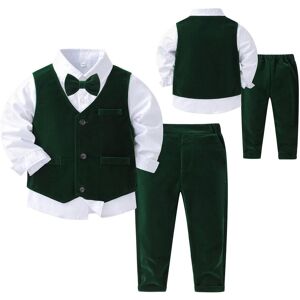 Costumes garçon Gentleman smoking noeud papillon chemise costume gilet pantalon 3 pièces chic enfant en bas âge vêtements pour bébé pour baptême fête d anniversaire - Publicité