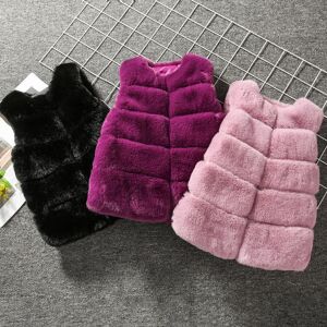 YUBAOBEI hiver épais chaud filles fausse fourrure gilet bébé gilet fille enfants sans manches manteaux mode vêtements de noël - Publicité