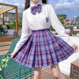 MOJTA Ensemble d uniforme scolaire Anime pour femmes, 3 pièces, chemise à manches longues, veste avec jupes, costume d été JK - Publicité