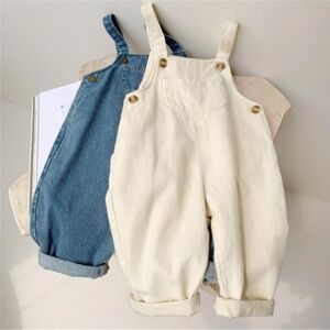 Salopette en Denim unie pour bébé garçon, pantalon en jean pour enfant, combinaison pour bébé, vêtements pour enfants, tenues d automne pour filles - Publicité