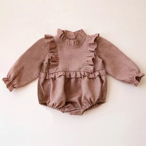 Hipapa Vêtements princesse à manches longues pour filles de 0 à 2 ans, combinaisons de printemps en coton et lin de couleur unie, vêtements pour petites filles, nouvelle collection 2024 - Publicité