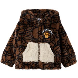 "BAPE Bébé   Pull à capuche brun en fourrure synthétique à Baby Milo" - cm 90 - Publicité