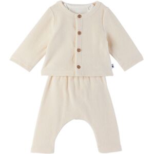 "Petit Bateau Bébé   Ensemble trois pièces beige et blanc" - 0M/NB - Publicité