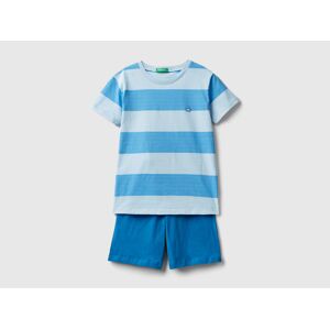 United Colors of Benetton Benetton, Pyjama Avec Haut Rayé, taille M, Bleu Clair, Enfants - Publicité