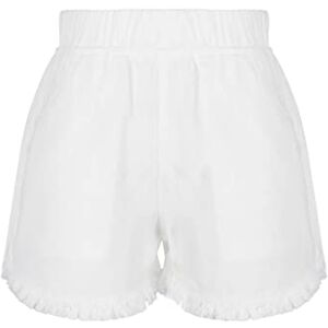 Mufeng Enfant Fille Short en Jean Denim Taille Elastique Pantalon Court Eté Casual Bermuda Short Gymnastique Sport Fitness Yoga 5-14 Ans Blanc 5-6 Ans - Publicité