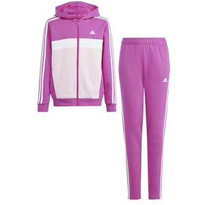 Adidas Tiberio 3-Stripes Colorblock Fleece Track Suit Survêtement, Semi Lucid Fuchsia/White/Clear Pink, 11-12 Years Unisex Kids - Publicité