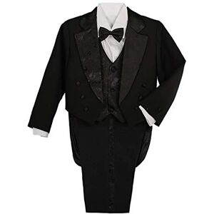 Lito Angels Smoking Costume Mariage Ceremonie Bebe Garcon, Ensemble 5 Pieces (Blazer, Chemise, Gilet, Noeud Papillon et Pantalon), Taille 9-12 Mois, Noir (étiquette en Tissu 1) - Publicité