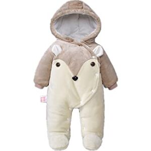 DOILE Bébé Une Pièce épaissir Nouveau-né Plus Coton Barboteuse à Capuche Coton Bébé Barboteuse Bébé Combinaison Bébé Vêtements Vêtements D'escalade (Kaki,80) - Publicité