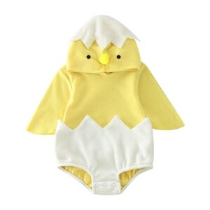 Covermason Costume de Cosplay pour bébés garçons et filles, Costume d'animal de poulet, barboteuse à capuche en polaire, vêtements d'hiver Shorts En Jean (Yellow, 6-12 Months) - Publicité