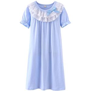 Allmeingeld Chemise de nuit en dentelle pour fille 100 % coton pour 3 à 12 ans - 7-8 ans - Publicité