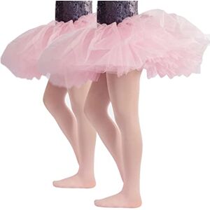 CALZITALY PACK 1/2 Collants de Danse Fille avec Pied   Rose, Beige, Blanc, Noir   4-14 ans   40 DEN   Fabriqué en Italie (12 ans, Rose) - Publicité