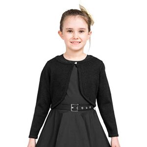 BlackButterfly Enfants Manche Longue Boléro Scintillante Filles Cardigan (Noir, 11-12 Ans) - Publicité