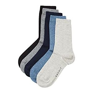 Esprit Solid Mix 5-Pack K SO coton unies lot de 5 paires, Chaussettes Mixte enfant, Multicolore (Sortiment 0070), 23-26 - Publicité