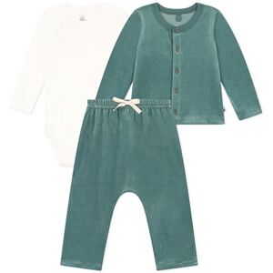 Petit Bateau Ensemble 3 pièces Mixte bébé, Vert Brut, 6 mois - Publicité