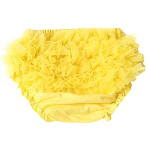 DELEY Bébés Filles Dentelle Solide Pettiskirt Ruffle Bloomers Slips Culottes Nappy Couvre-Couches Jaune M - Publicité