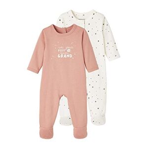 Vertbaudet Lot de 2 pyjamas bébé naissance en coton biobois de rose foncéPREMA 45CM - Publicité