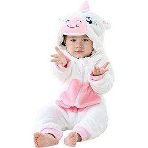 TMEOG Ensemble Unisexe Bébé Cute Animal Barboteuse Grenouillères Combinaison Pyjama avec Fermeture éclair 0-24 Mois (0-6 Months, Z- Rose Blanc) - Publicité