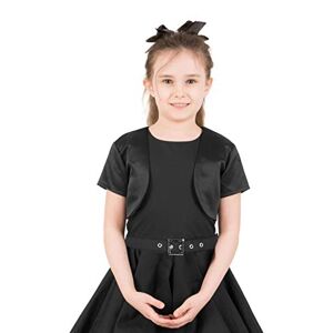 BlackButterfly Enfants Satin Manche Courte Boléro Filles (Noir, 3-4 Ans) - Publicité