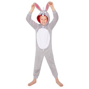 LOONEY TUNES Combinaison Pyjama Enfant Onesie Grenouillère Garcon en Polaire Surpyjama Enfant Mixte 7-15 Ans (Gris Bugs Bunny, 9-10 Ans) - Publicité