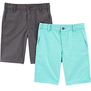 Simple Joys by Carter's Flat Front Shorts, Pack of 2, Gris/Vert Menthe, 3 Ans (Lot de 2) Bébé Fille - Publicité