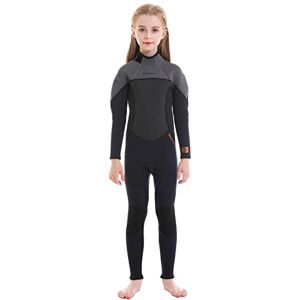 Amur Leopard Combinaison de Plongée Enfant Garçon Combinaison Néoprène à Manches Longues Combinaison de Natation Fille 2.5mm Maillot de Bain Une Pièce, Gris, 14/12-13 Ans - Publicité