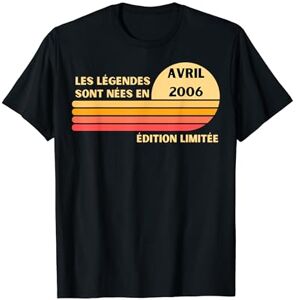 Avril 2006 18 ans Cadeau Anniversaire Garçon Fille Avril 2006 18 ans Cadeau Anniversaire Garçon Avril 2006 T-Shirt - Publicité