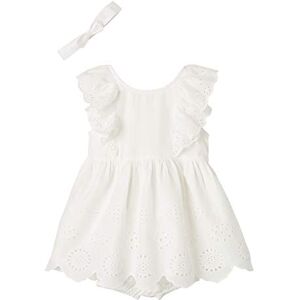 VERTBAUDET Ensemble de cérémonie bébé Robe, Bloomer et Bandeau Ivoire 12M 74CM - Publicité