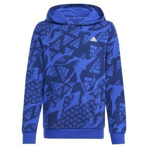 Adidas Essentials Allover Print Hoodie Sweat À Capuche, Semi Lucid Blue/Dark Blue, 15-16 Years Unisex Kids - Publicité