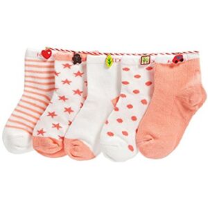 DEBAIJIA Cinq Paires Chaussettes Bébé Enfant 0-1 An Garçon Fille Coton Pur Doux Colorée-Orange - Publicité