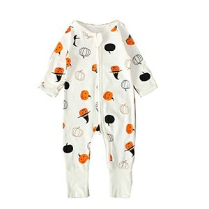 Allbestop Bebe Halloween Deguisement Deguisement Citrouille 2 Ans,Deguisement Garcon 4 Ans Deguisement Sorcier Grenouillère Bébé Garçon 0-3 Mois Cadeau Naissance Personnalisé Pyjama Beb(a-Blanc,3-6 mois) - Publicité