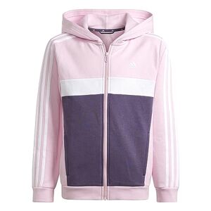 Adidas Survêtement unisexe Tiberio 3 bandes en polaire colorblock rose clair/blanc/violet ombré, 13-14 ans - Publicité